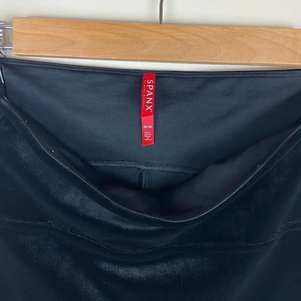 Spanx High-Waisted Velvet Seamless Leggings - Black